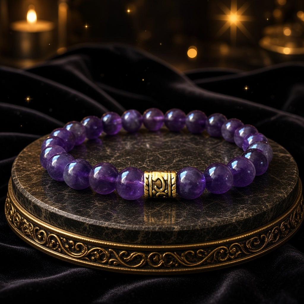 Amethyst & Moonstone Calm Intuition Bracelet — Soleilx Atelier