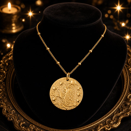18K Gold-Plated 12-Constellation Relief Medallion Necklace — Soleilx Atelier